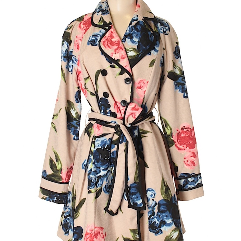 Elle Floral Trench Coat